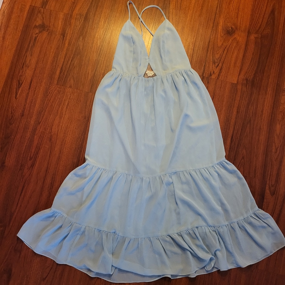 KIMCHI BLUE Cinderella blue ankle length summer dress  sz 8